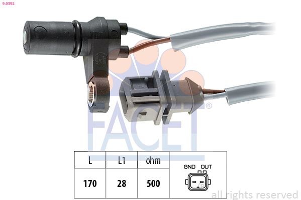 Toerentalsensor, automatische aandrijving FACET 9.0392 FACET 9.0392 Toerentalsensor automatische aandrijving VOLVO V70 2009
