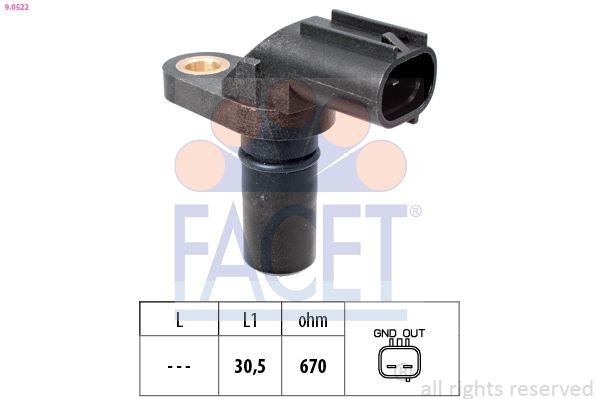 FACET Sensore n° giri, Cambio automatico 9.0522 9.0522 costo Sensore di velocità FACET MERCEDES-BENZ Serie 124