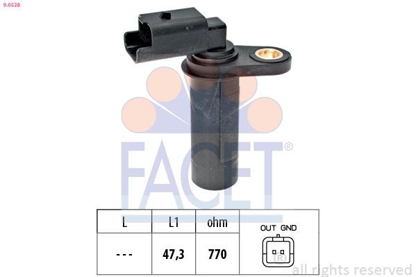 FACET Krukassensor 9.0538 9.0538 Krukaspositiesensor NISSAN VANETTE FACET