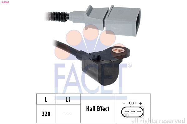 FACET Camshaft position sensor 9.0605 9.0605 FACET PEUGEOT camshaft sensor