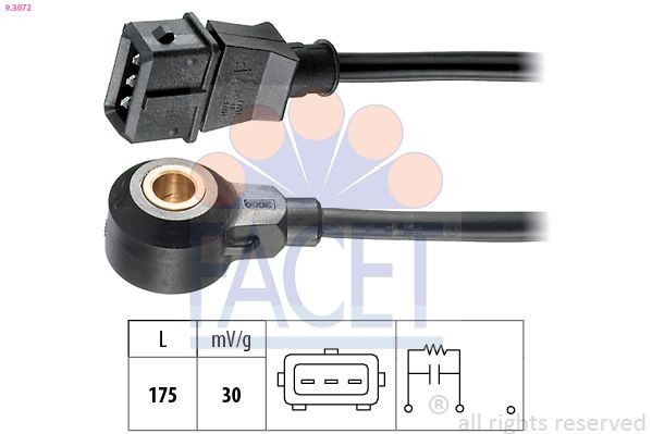 FACET Senzor klepania 9.3072 Senzor klepania FACET BMW Rad 5 9.3072