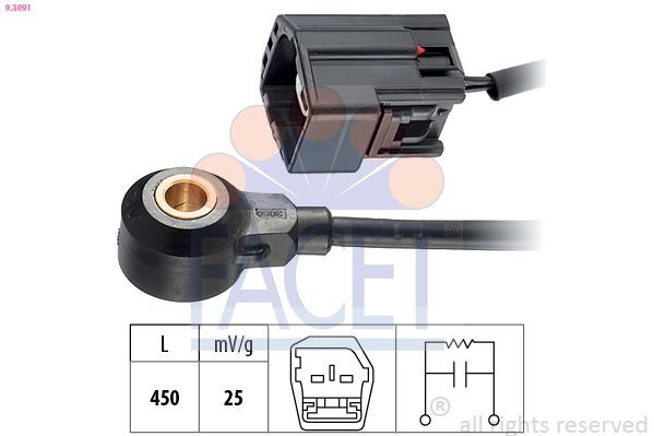 FACET Capteur de cliquetis 9.3091 9.3091 Capteur de cognement VOLVO S40 FACET
