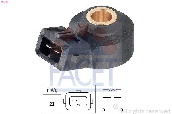FACET Sensor de detonação 9.3135 Sensor de detonação FACET Alfa Romeo GIULIETTA 9.3135