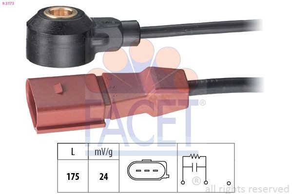 FACET Klopsensor 9.3173 9.3173 Klopsensor FACET VOLKSWAGEN LUPO