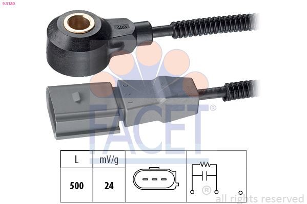 FACET Klopsensor 9.3180 FACET 9.3180 Klopsensor AUDI A6 Allroad originele prijs
