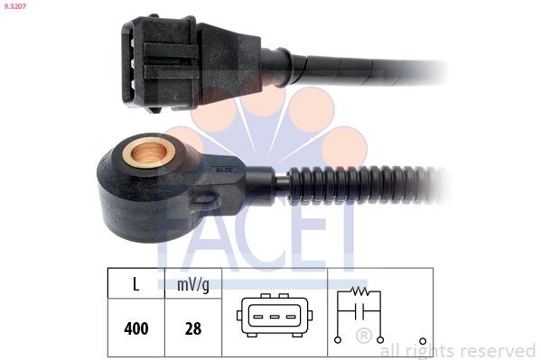 Sensore di detonazione FACET 9.3207 EPS 1.957.207 FACET 9.3207 Sensore di battito Hyundai SANTA FE 2011