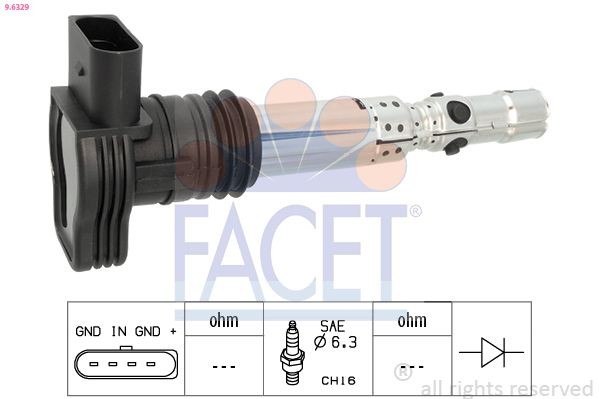FACET Ignition coil 9.6329 9.6329 FACET SKODA coil packs
