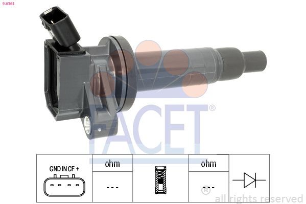 FACET Ignition coil 9.6361 Toyota URBAN CRUISER FACET ignition coil 96361