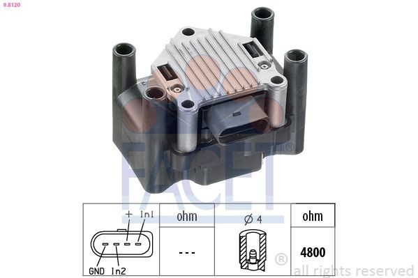 FACET Ignition Coil Unit 9.8120 9.8120 FACET ignition coil for TOYOTA URBAN CRUISER