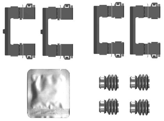 HELLA Monteringssett, bremseklosser 8DZ 355 207-391 Tibehørsett, skivebremse belegg HELLA Opel ADAM 8DZ 355 207-391