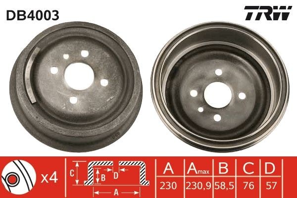 TRW Bromstrumma DB4003 TRW DB4003 bromstrummor BUICK LESABRE