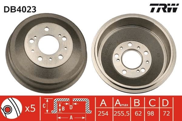 TRW Remtrommel DB4023 TRW DB4023 Remtrommels Peugeot 5008 mk1 goedkoop