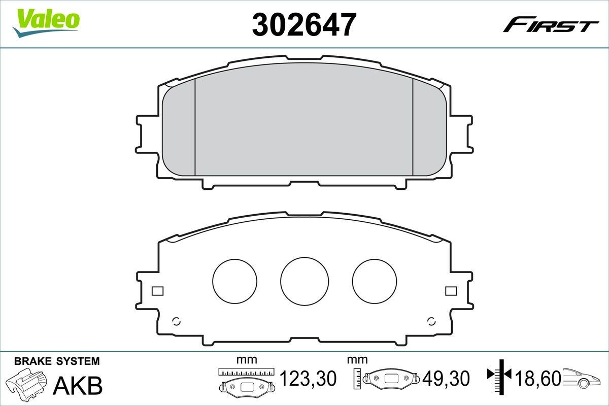 VALEO Kit pastiglie freni 302647 302647 Pastiglie dei freni TOYOTA PASEO VALEO costo