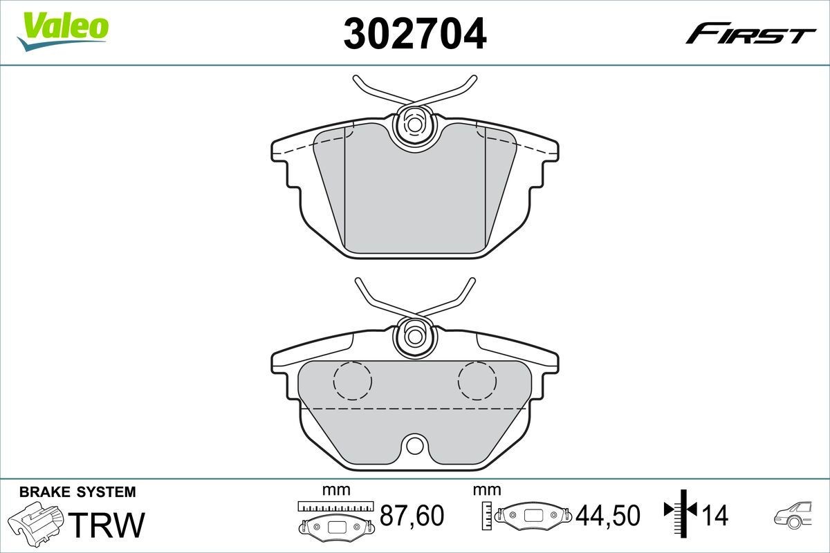 VALEO Bremseklodser 302704 VALEO 302704 33 Sportwagon (907B) Bremseklods pris
