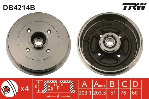 TRW Tambour de frein DB4214B DB4214B TRW Tambour de frein Renault DA0/1_ prix