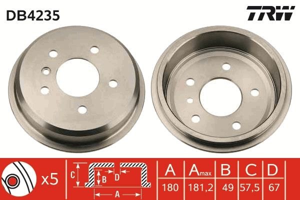 TRW Piduritrummel DB4235 TRW DB4235 Piduritrummel Mercedes W124 odav