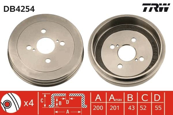 TRW Bromstrumma DB4254 DB4254 TRW bromstrummor TOYOTA 1000/Publica