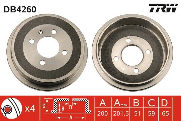 TRW Ταμπούρο DB4260 Ταμπούρο TRW CC DB4260 φθηνά