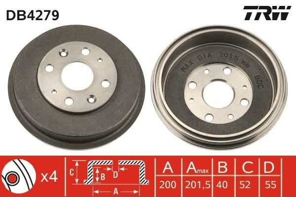 Bromstrumma TRW DB4279 TRW DB4279 Bromstrummor MAZDA 2 2013