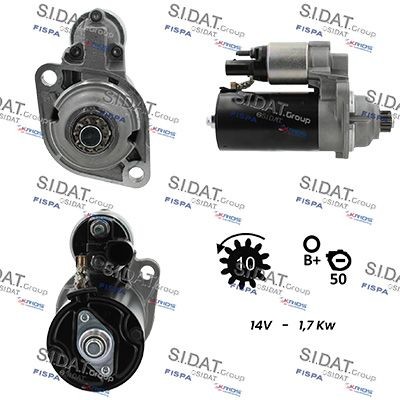 SIDAT Štartér S12BH0907 S12BH0907 Štartér AUDI 100 SIDAT