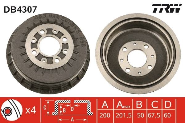 TRW Tamburo freno DB4307 TRW DB4307 costo Tamburo freno Lada 2192 originale