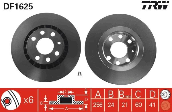 TRW Disque de frein DF1625 Disque de frein sport TRW CAPTIVA DF1625 pas cher