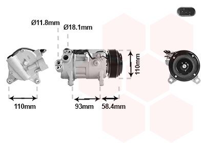 VAN WEZEL Κομπρεσέρ air condition 0601K709 0601K709 Συμπιεστής κλιματιστικού BMW Σειρά 7 VAN WEZEL