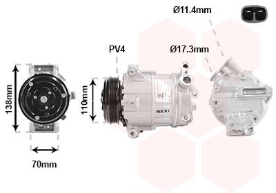VAN WEZEL Compressor, ar condicionado 1701K703 VAN WEZEL 1701K703 Compressor de ar condicionado Fiat Ducato 250 preço