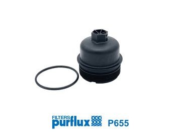 PURFLUX Vāks, Eļļas filtra korpuss P655 Eļļas filtra korpuss / -blīve NISSAN PURFLUX P655