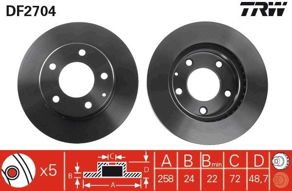 TRW Disco freno DF2704 DF2704 costo Dischi freno sportivi TRW FORD USA F-350
