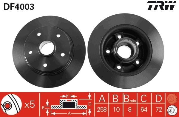 TRW Disco freno DF4003 TRW DF4003 Freni a disco 626 III SW (GV) prezzo
