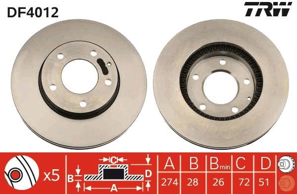 TRW Brzdový kotouč DF4012 TRW DF4012 Športové brzdové kotúče Mazda Xedos 9 originálne cena