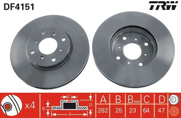 TRW Δισκόπλακα DF4151 TRW DF4151 Δίσκος φρένων HONDA Accord VI Hatchback (CH, CL) φθηνά