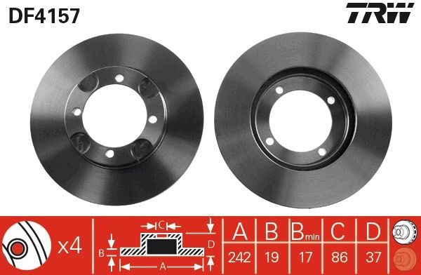 TRW Brake disc DF4157 TRW DF4157 HYUNDAI Entourage MPV brake disc set price