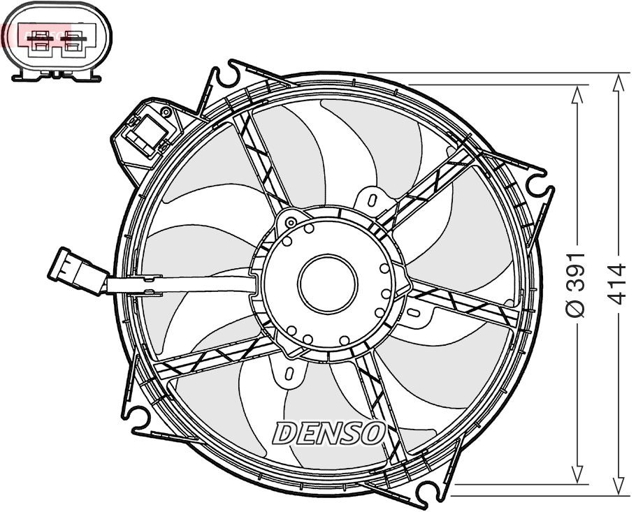 Motoventilateur DENSO DER23005 DENSO DER23005: Ventilateur de moteur Renault SCÉNIC 2009