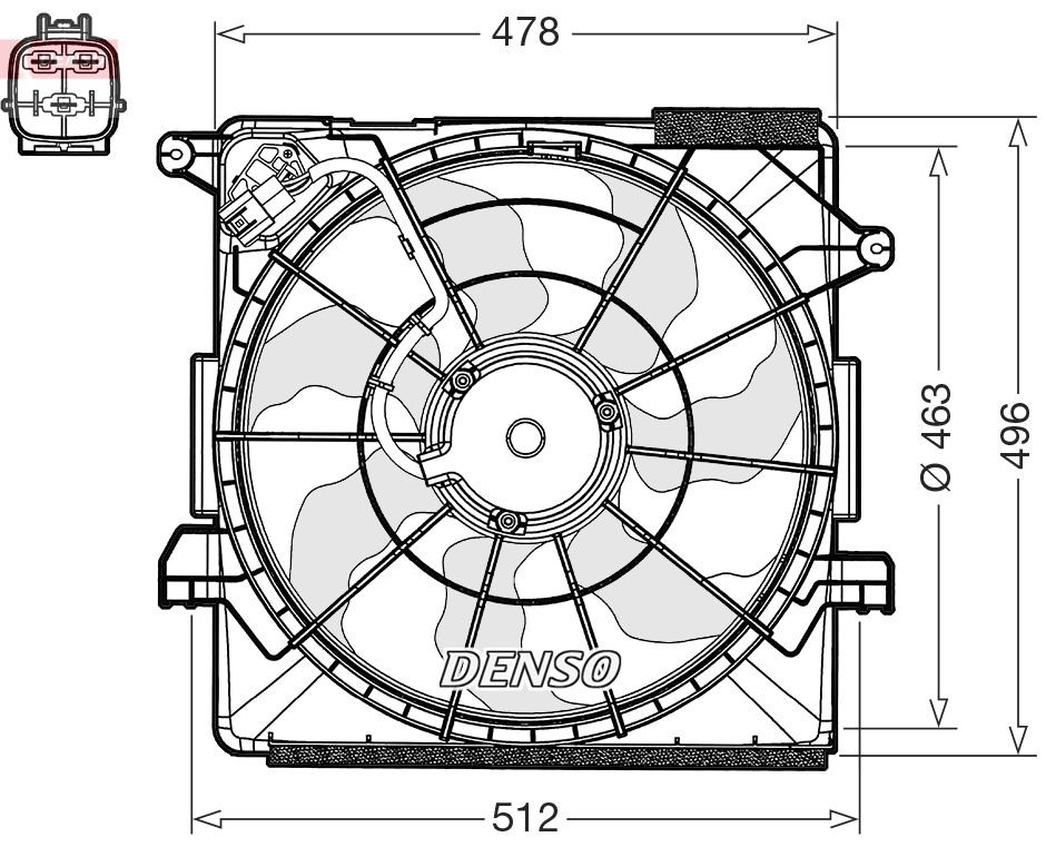 DENSO Ventilátor chladenia motora DER43000 DENSO DER43000 originálne Ventilátor chladiča ix35 (LM, EL, ELH) cena