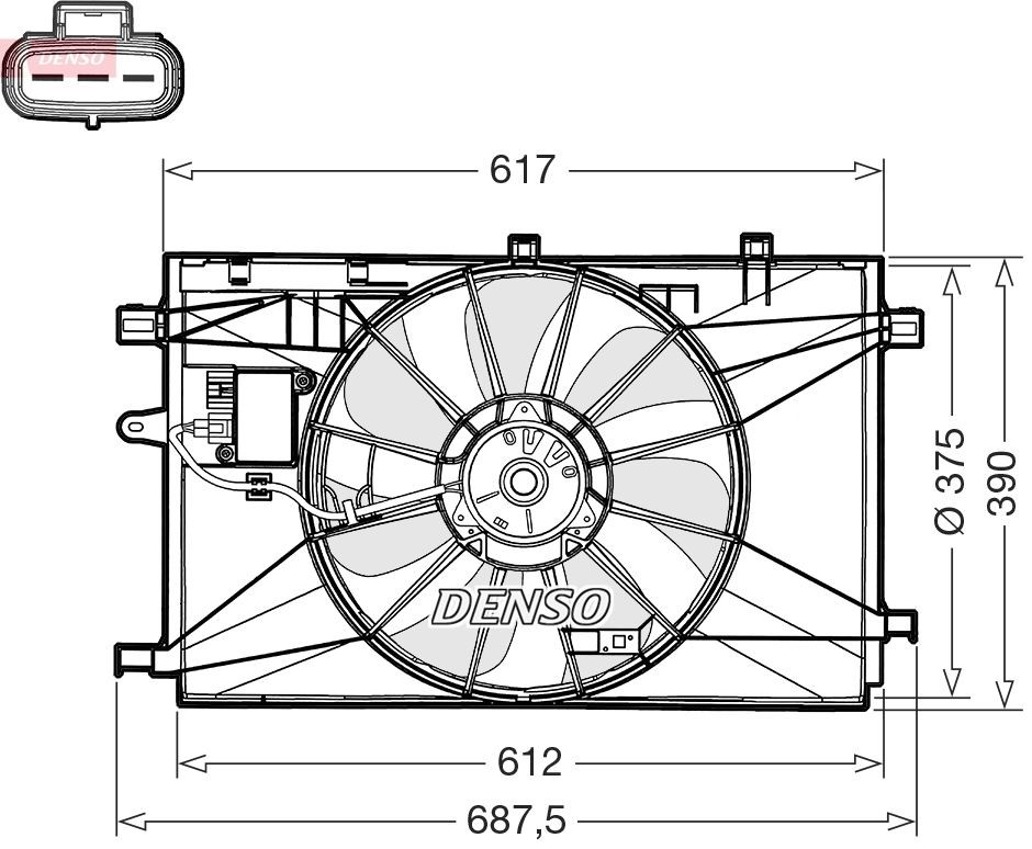 DENSO Kühlerlüfter DER50003 DENSO DER50003 Kühlerlüfter
