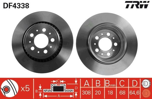 TRW Bremsscheibe DF4338 Sport-Bremsscheiben TRW Volvo 480 E DF4338