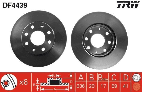 TRW Disque de frein DF4439 Chevrolet CAPTIVA Disque de frein sport TRW DF4439