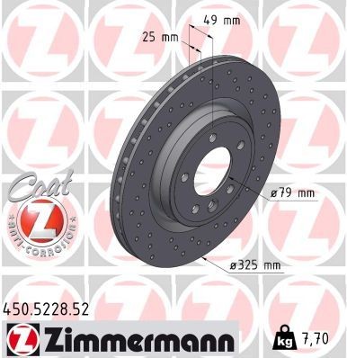 ZIMMERMANN Disco freno 450.5228.52 ZIMMERMANN 450.5228.52 Dischi dei freni Range Rover L494 originale prezzo