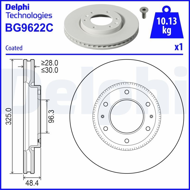 DELPHI Piduriketas BG9622C DELPHI BG9622C Pidurikettad HYUNDAI STARIA originaal