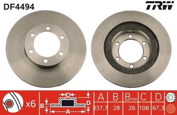 Piduriketas TRW DF4494 TRW DF4494 Pidurikettad TOYOTA 4 RUNNER 2008