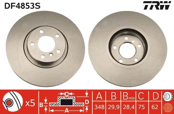 TRW Brzdový kotouč DF4853S TRW DF4853S Brzdové kotúče BMW E71 originálne cena