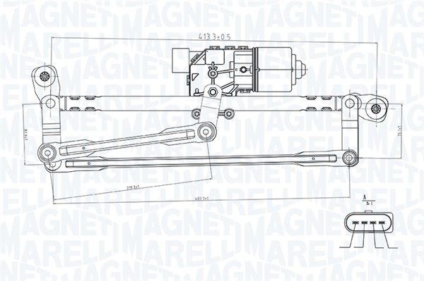 MAGNETI MARELLI Ruitenreinigingssysteem 064351737010 Ruitenwissermechanisme MAGNETI MARELLI AMAROK 064351737010 goedkoop