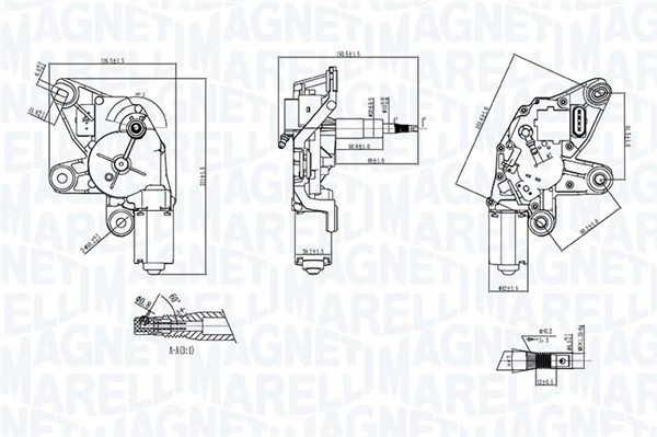 MAGNETI MARELLI Vindrutetorkarmotor 064371100010 064371100010 MAGNETI MARELLI vindrutetorkarmotor Volkswagen TIGUAN