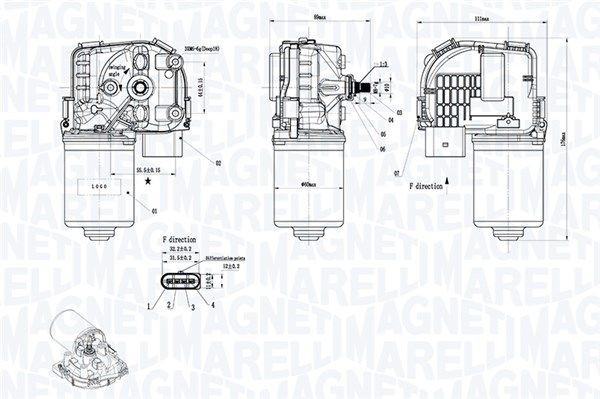 MAGNETI MARELLI Scheibenwischermotor 064375800010 064375800010 Scheibenwischermotor MAGNETI MARELLI VW CADDY