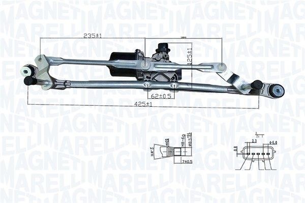 MAGNETI MARELLI Vindrutetorkarmotor 064376100010 064376100010 Torkarmotor MAGNETI MARELLI RENAULT KANGOO