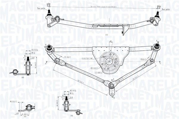 MAGNETI MARELLI Wiper Linkage 085570726010 085570726010 MAGNETI MARELLI wiper linkage for VOLVO S90