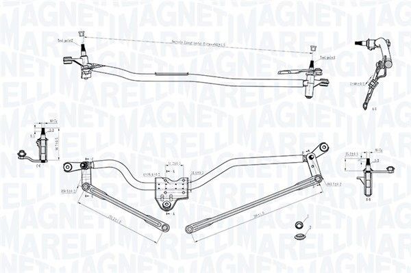 MAGNETI MARELLI Wischergestänge 085570750010 Scheibenwischergestänge MAGNETI MARELLI Volkswagen TRANSPORTER 085570750010