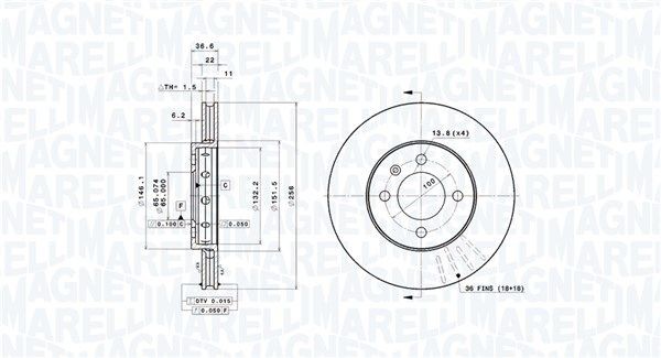 MAGNETI MARELLI Bremseskive 360406180201 360406180201 Sportsbremseskiver MAGNETI MARELLI VW POLO